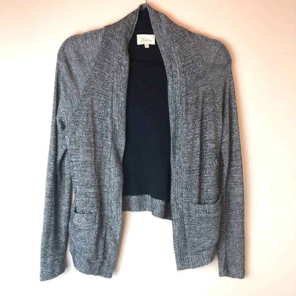 Deletta | Metallic Open Front Cardigan Sweater